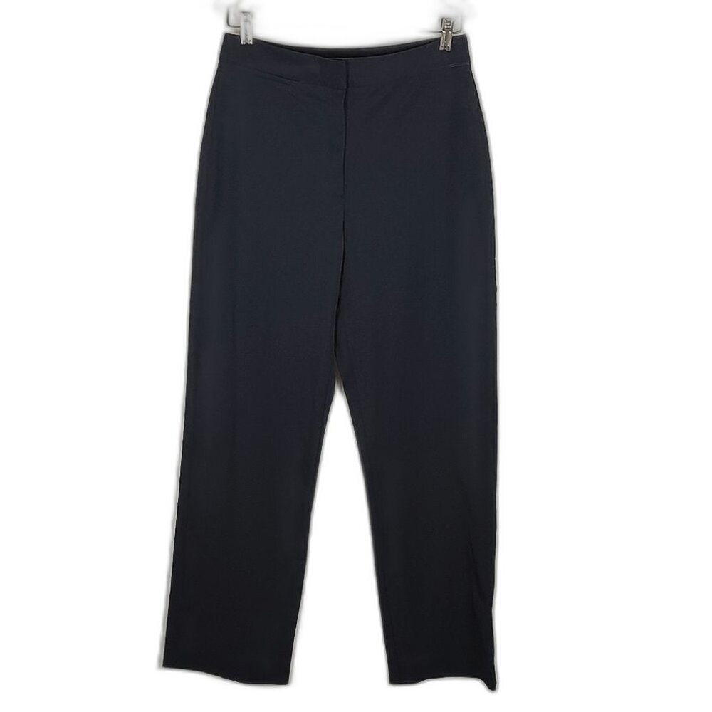 DKNY Bergdorf Goodman Black Trouser Pants Nylon Wrinkle Free Stretch SZ 12